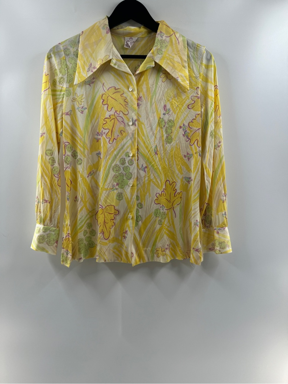 Graff Californiawear Vintage Floral Button Down Blouse Estimated Medium/Large
